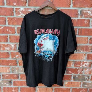 DigiPrint Apparel Graphic Tee Mens 3XL Black Run Away‎ Killer Rabbit Shirt